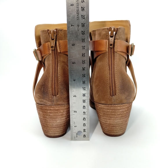 Korks Leather Joelle Boots Brown Western Boho Ankle Bootie Back Zipper Size 10 - Picture 7 of 15